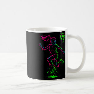 Soccer Girl Colour Outline Graphic For Game Day St Coffee Mug