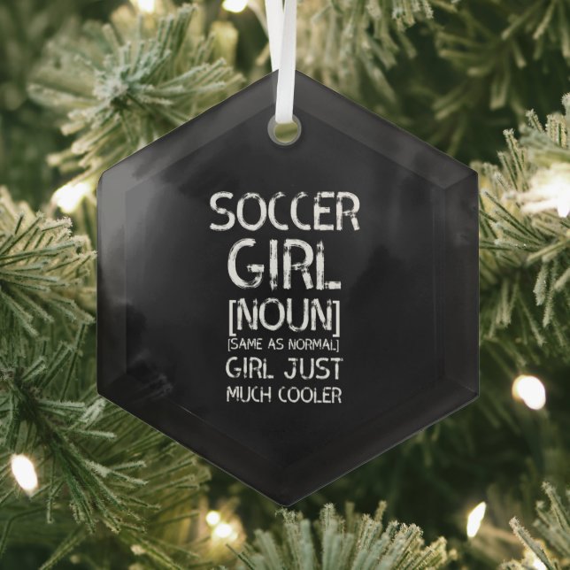 Soccer  girl cool glass tree decoration (Insitu)