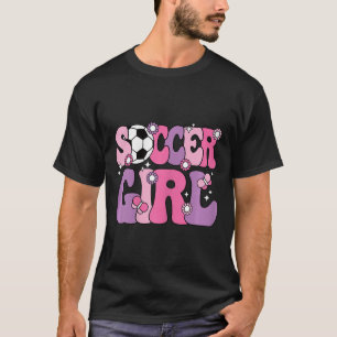 Soccer Girl Cute Groovy Soccer Lover Women Girls K T-Shirt