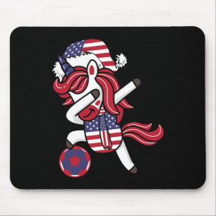 Soccer Girl Dabbing Unicorn Christmas Hat United S Mouse Mat