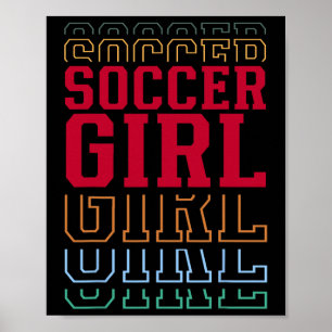 Soccer Girl Funny Layered Text Daughter Youth Kids Poster