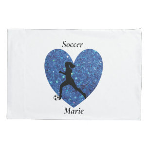  Soccer Girl Heart, Personalized Name soccer Girl Pillowcase