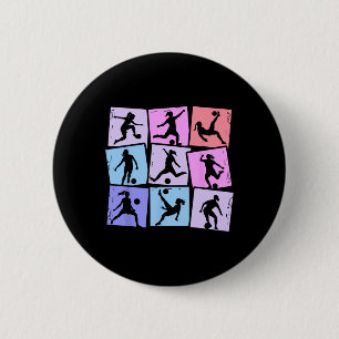 Soccer Girl Kids Women 6 Cm Round Badge