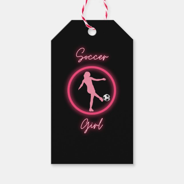 Soccer Girl Pink Glow   Gift Tags (Front)