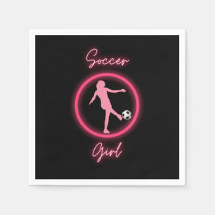 Soccer Girl Pink Glow Napkin