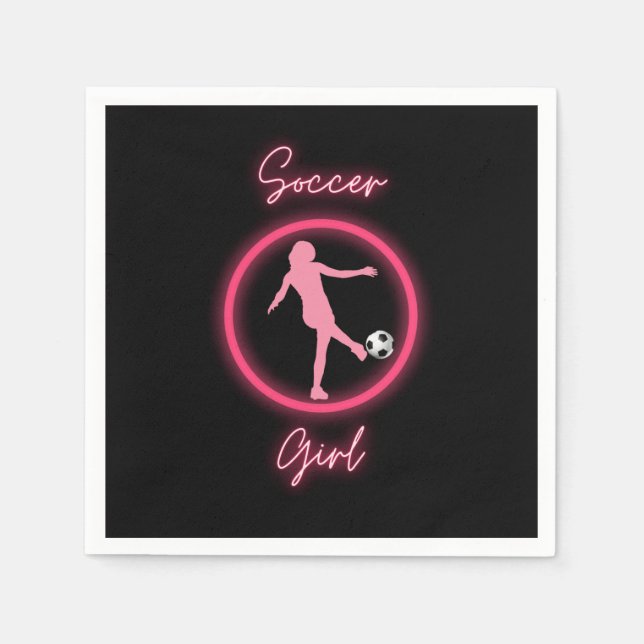 Soccer Girl Pink Glow  Napkin (Front)