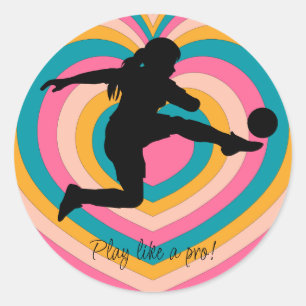 Soccer Girl Player Football Team Classic Round Sticker