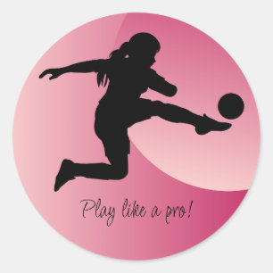 Soccer Girl Player Football Team Classic Round Sticker