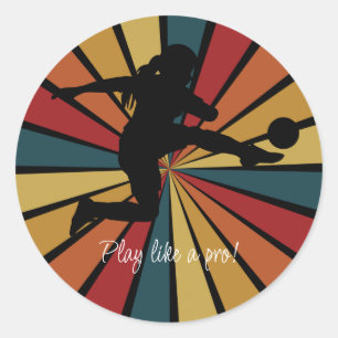 Soccer Girl Player Football Team Classic Round Sticker