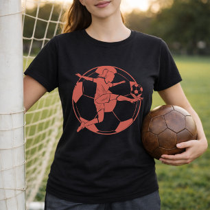 Soccer Girl Player Kicking Football Ball T-Shirt