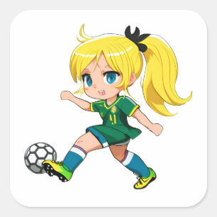Soccer Girl Square Sticker