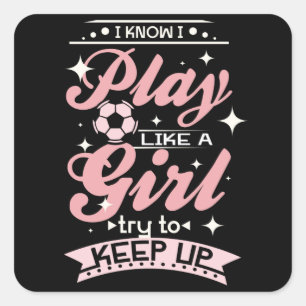 Soccer Girl Square Sticker