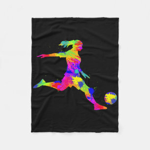 Soccer Girl Women Youth Fleece Blanket
