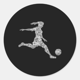 Soccer Girl Women Youth Player Classic Round Sticker