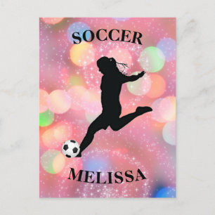 Soccer Girls Colourful Sparkle  Postcard