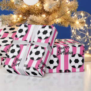 Soccer girls football stripes   DIY AGE Wrapping Paper