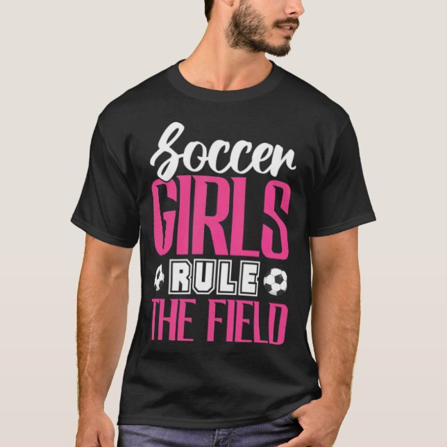 Soccer Girls Rule The Field girl runner  T-Shirt (Front)