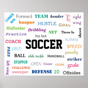 SOCCER Glossary Poster! Motivational! Poster