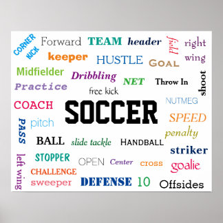 SOCCER Glossary Poster! Motivational! Poster