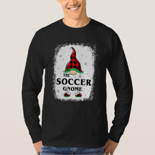 Soccer Gnome Buffalo Plaid Matching Family Xmas Pa T-Shirt
