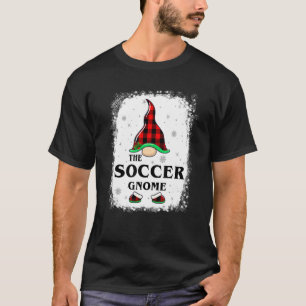 Soccer Gnome Buffalo Plaid Matching Family Xmas Pa T-Shirt