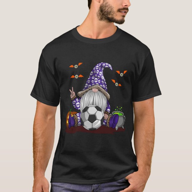 Soccer Gnome Halloween Spooky Season Boys Kids T-Shirt (Front)