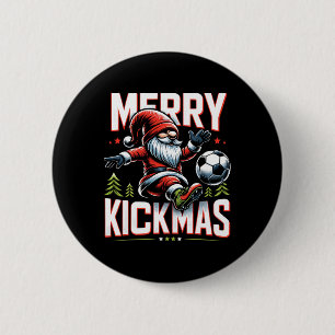 Soccer Gnome Merry Kickmas 6 Cm Round Badge
