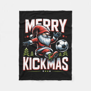 Soccer Gnome Merry Kickmas Fleece Blanket
