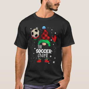 Soccer Gnome Red Buffalo Plaid Matching Family Chr T-Shirt