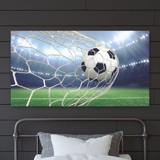 Soccer Goal Blue Dramatic Stadium Photo Canvas Print (Creator Uploaded)