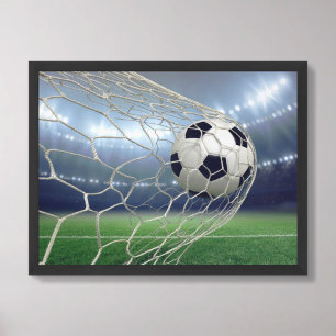 Soccer Goal Blue Dramatic Stadium Photo Poster