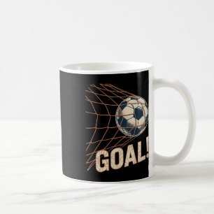 Soccer Goal Celebration Vintage Soccer Byll In Net Coffee Mug