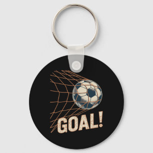 Soccer Goal Celebration Vintage Soccer Ll In Net Key Ring