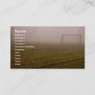 Soccer goal in fog business card