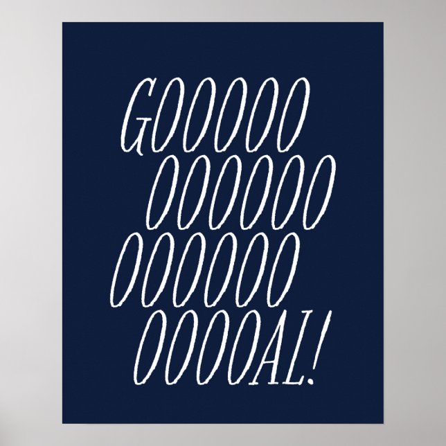 Soccer goal navy blue poster (Front)