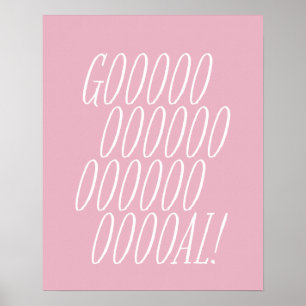 Soccer goal pink kids sports art poster