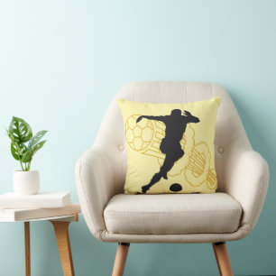 Soccer Goal Scorer Silhouette Cushion