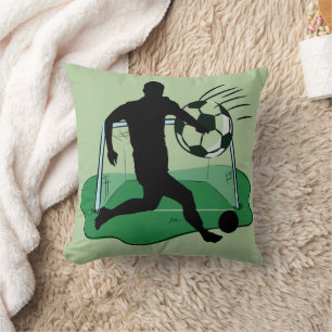 Soccer Goal Scorer Silhouette Cushion