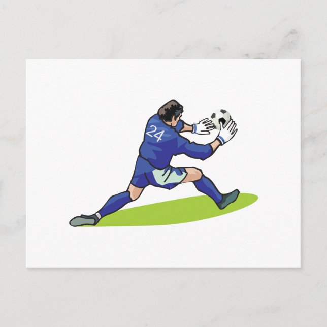 soccer goalie block graphic postcard (Front)