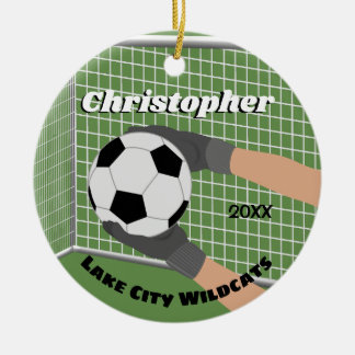 Soccer Goalie Ceramic Tree Decoration