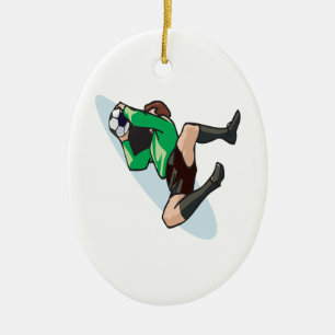 Soccer Goalie Ceramic Tree Decoration