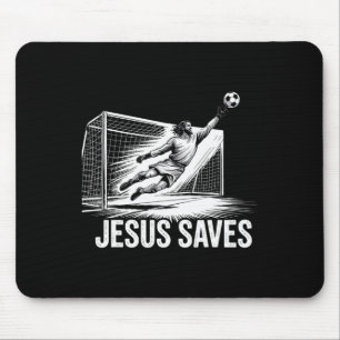 Soccer Goalie Goalkeeper Jesus Saves Christian Soc Mouse Mat
