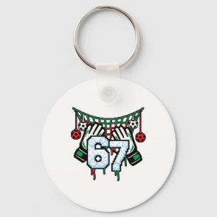 Soccer Goalie Net 67 Sports Pixel Dripping Funny  Key Ring