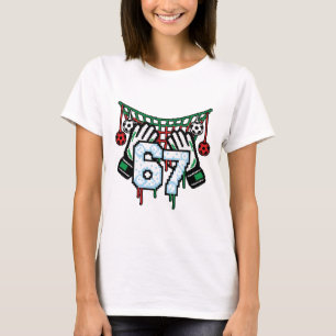 Soccer Goalie Net 67 Sports Pixel Dripping Funny  T-Shirt