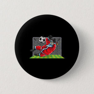 Soccer Goalie Santa Claus Christmas Sports Kids Bo 6 Cm Round Badge