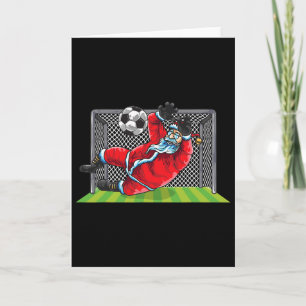 Soccer Goalie Santa Claus Christmas Sports Kids Bo Card