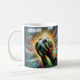 Soccer Goalie Saves Ball Coffee Mug