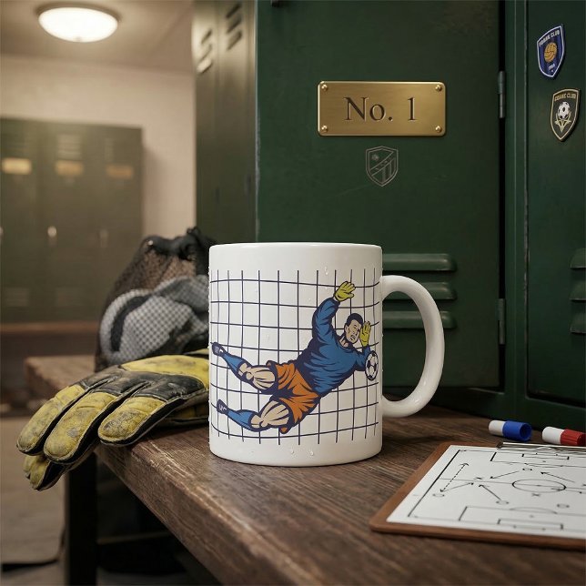 Soccer Goalkeeper Diving Save Coffee Mug (Creator Uploaded)