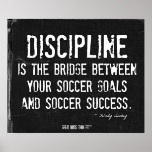 Soccer Goals and Success Poster in Black Denim 005