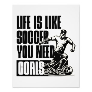 Soccer Goals Quote motivation Photo Print